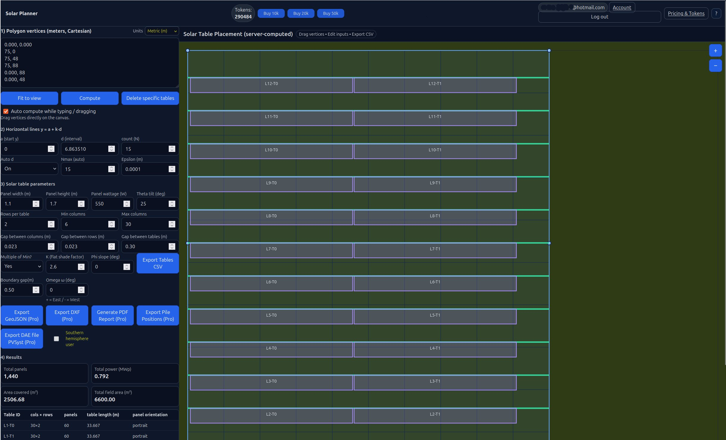 Solar Planner PV-Mapp main layout view